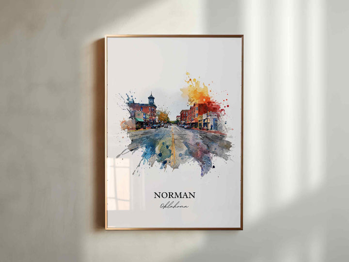 Norman, Oklahoma – Watercolor Art Print