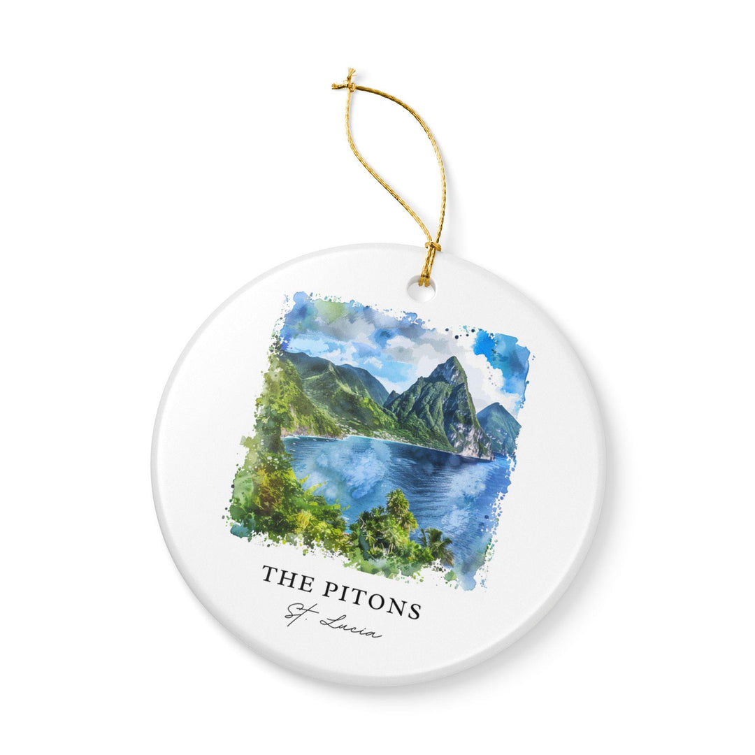 Pitons St. Lucia Ornament: Unique St Lucia Souvenir, The Pitons Xmas Decor, and Authentic Saint Lucia Caribbean Gift