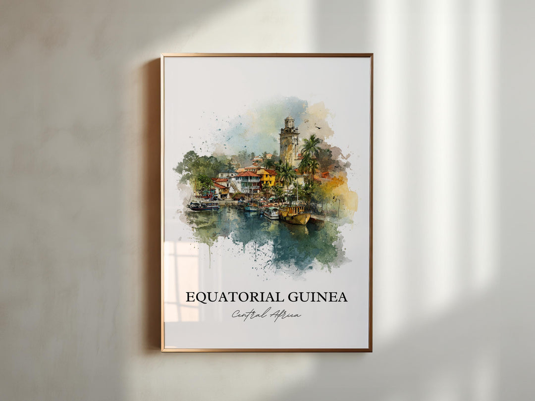 Equatorial Guinea, Africa – Watercolor Art Print