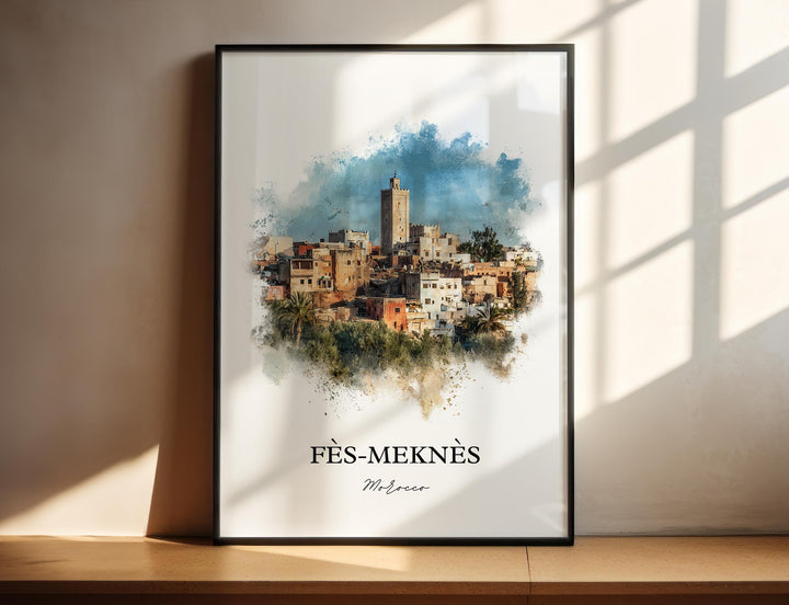 Fès-Meknès, Morocco – Watercolor Art Print