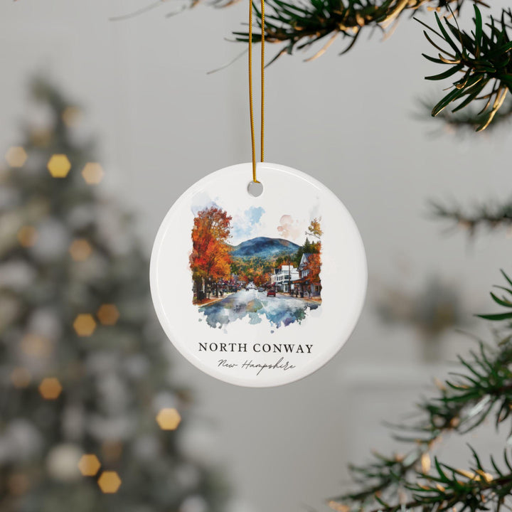North Conway NH Ornament: Unique North Conway Souvenir, Conway NH Xmas Decor, and Authentic New Hampshire Gift