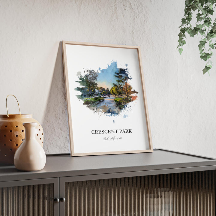 Crescent Park, California – Watercolor Art Print