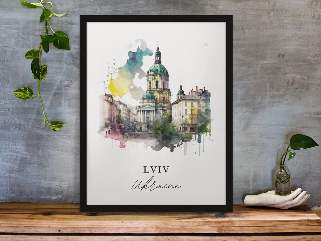 Lviv Ukraine wall art - Ukraine, Lviv poster, Lviv Wedding gift, Birthday present, Custom Text, Personalised Gift