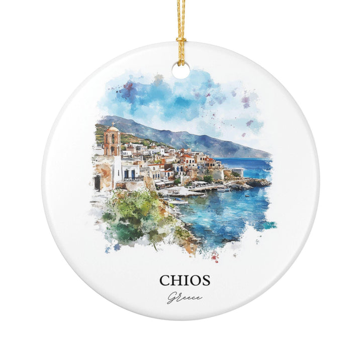 Chios Greece Ornament: Unique Chios Greece Souvenir, Chios Greece Xmas Decor, and Authentic Greece Gift
