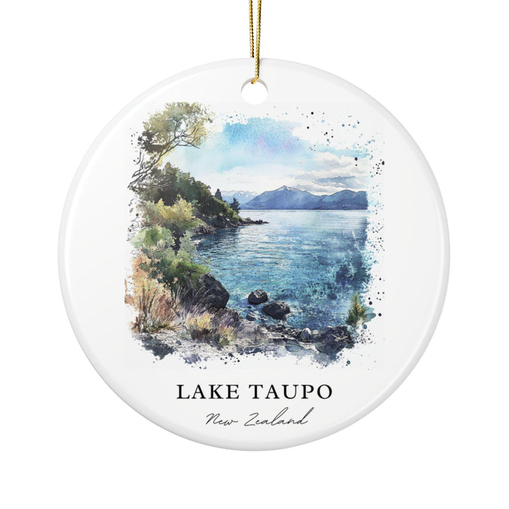 Lake Taupo NZ Ornament: Unique Lake Taupo Souvenir, Lake Taupo Xmas Decor, and Authentic New Zealand Gift