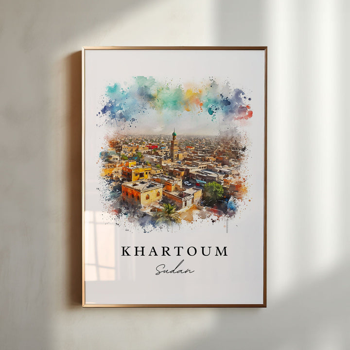 Khartoum wall art - Sudan, Khartoum print, Khartoum Sudan Wedding gift, Birthday present, Custom Text, Perfect Gift