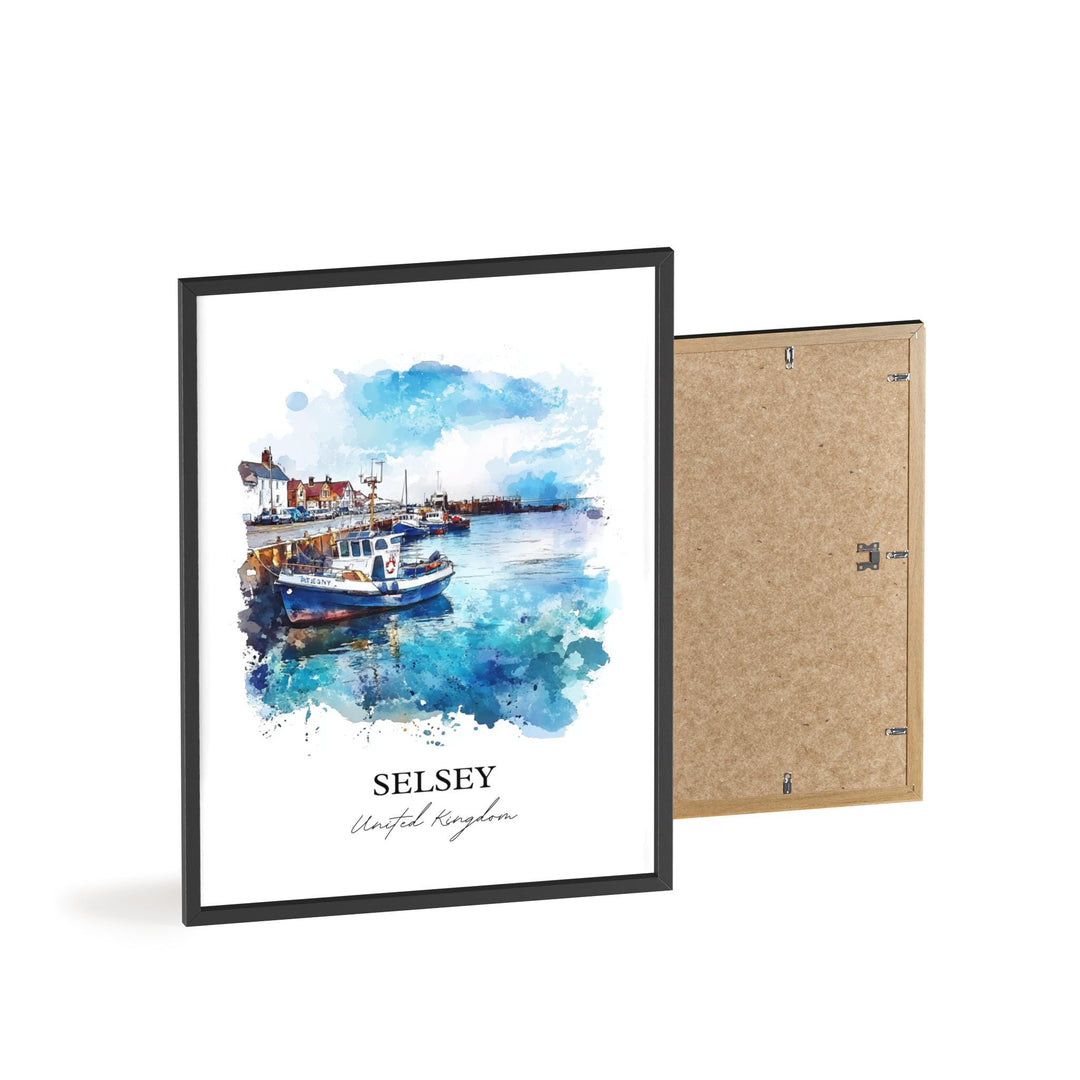 Selsey England Wall Art, Chichester Print, West Sussex UK Watercolor Art, Selsey Gift, Travel Print, Travel Poster, Housewarming Gift