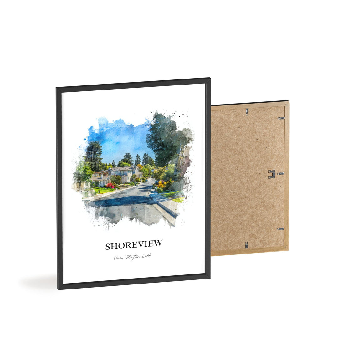 Shoreview, California – Watercolor Art Print