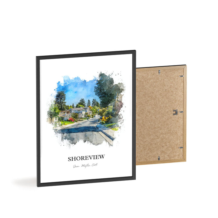 Shoreview, California – Watercolor Art Print