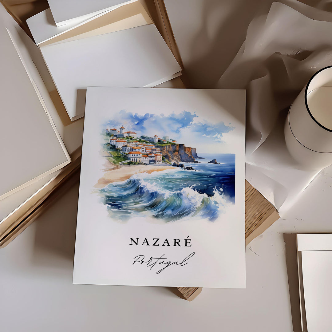 Nazare, Portugal – Watercolor Art Print