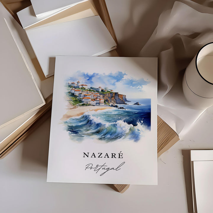 Nazare, Portugal – Watercolor Art Print
