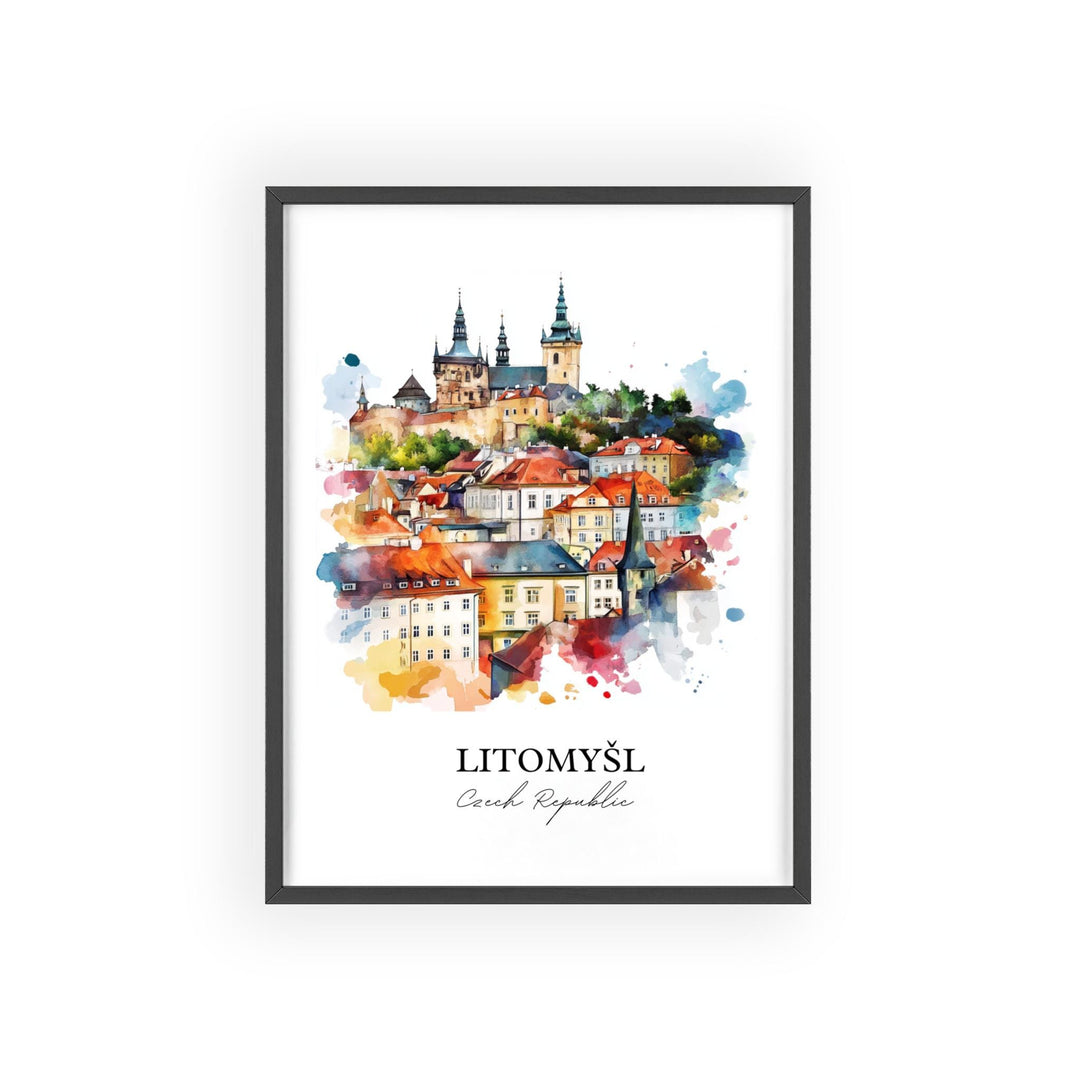 Litomysl Wall Art, Svitavy District Print, Czech Republic Watercolor Art, Litomysl Gift, Travel Print, Travel Poster, Housewarming Gift