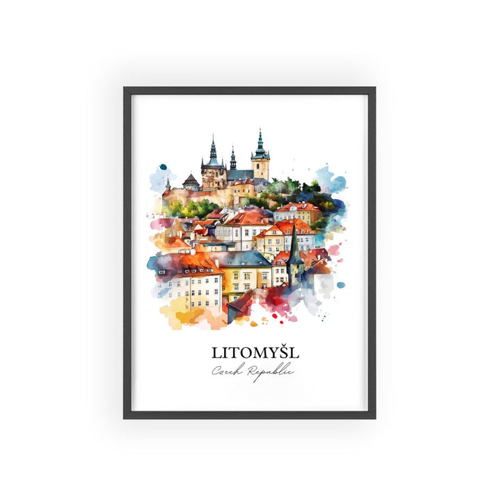 Litomysl Wall Art, Svitavy District Print, Czech Republic Watercolor Art, Litomysl Gift, Travel Print, Travel Poster, Housewarming Gift