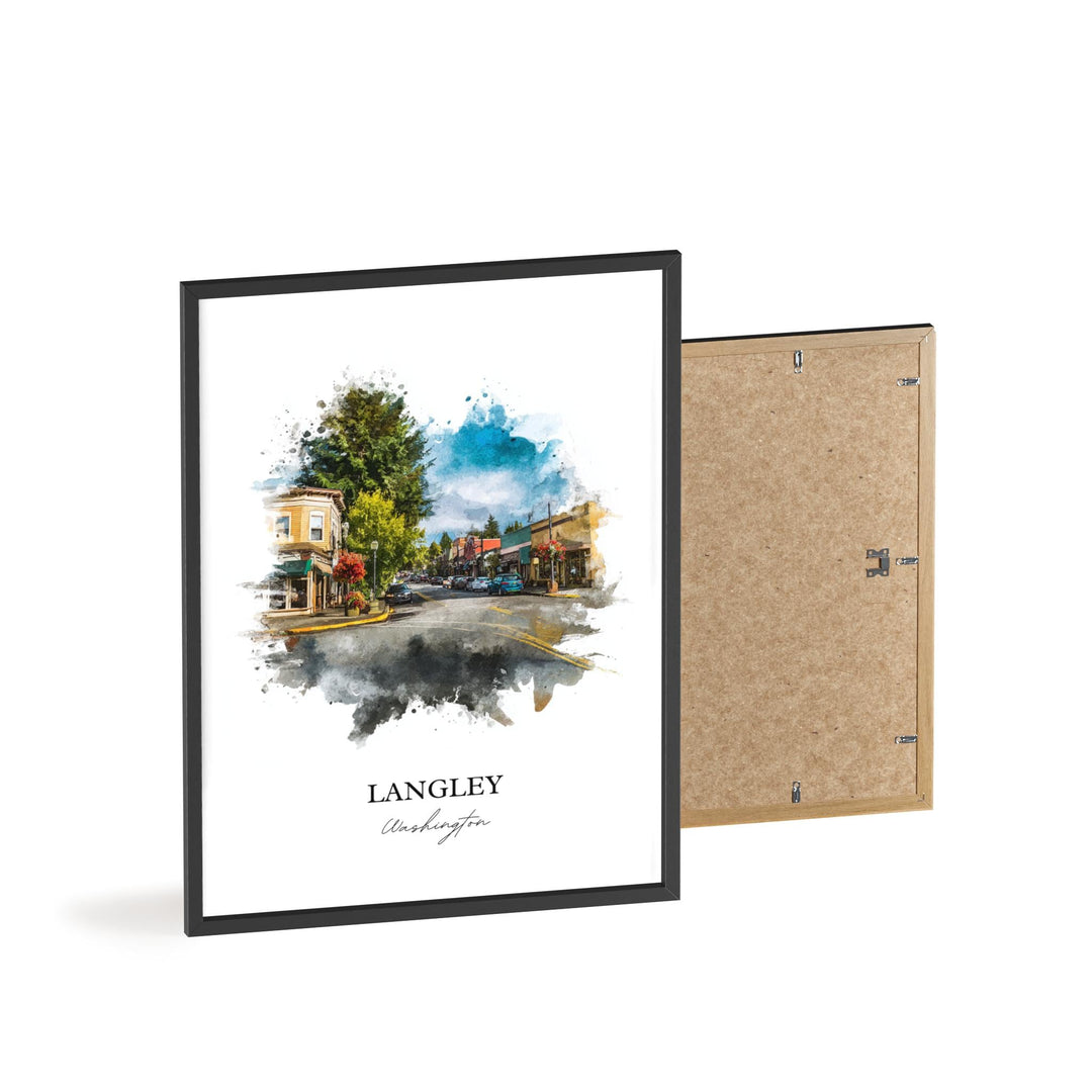 Langley, WA – Watercolor Art Print