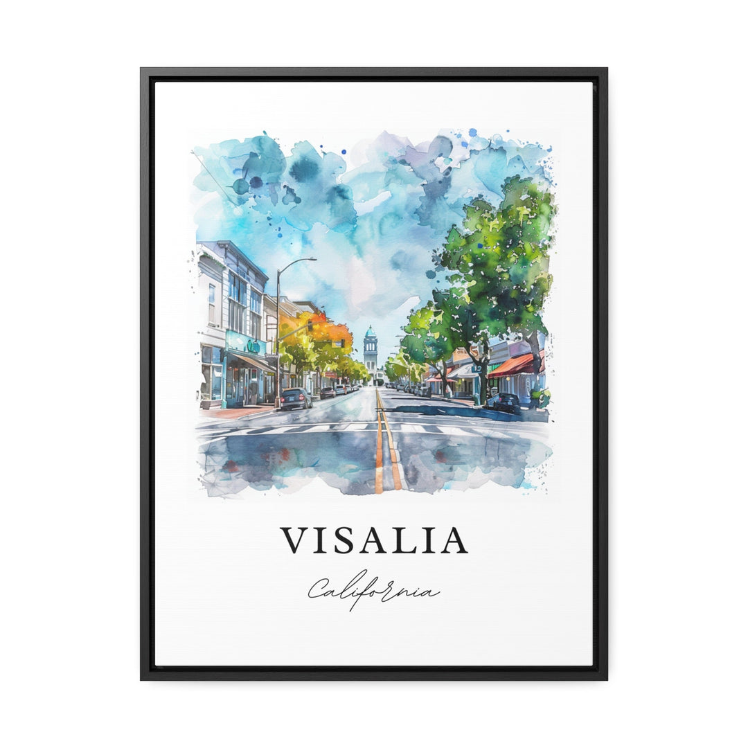 Visalia CA Art, Visalia Print, Vasalia California Watercolor Art, San Joaquin Valley Gift,