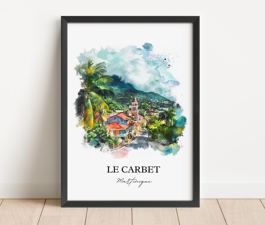 Le Carbet Wall Art, Martinique Print, Martinique Watercolor Art, Le Carbet Gift, Travel Print, Travel Poster, Housewarming Gift