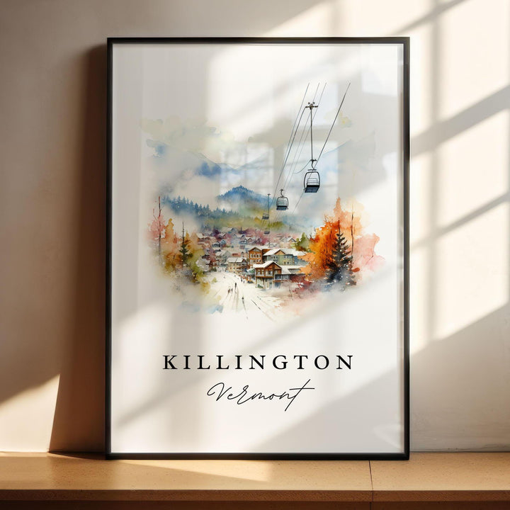 Killington VT wall art - Vermont, Killington poster print, Killington Skiing Wedding gift, Birthday present, Custom Text, Perfect Gift