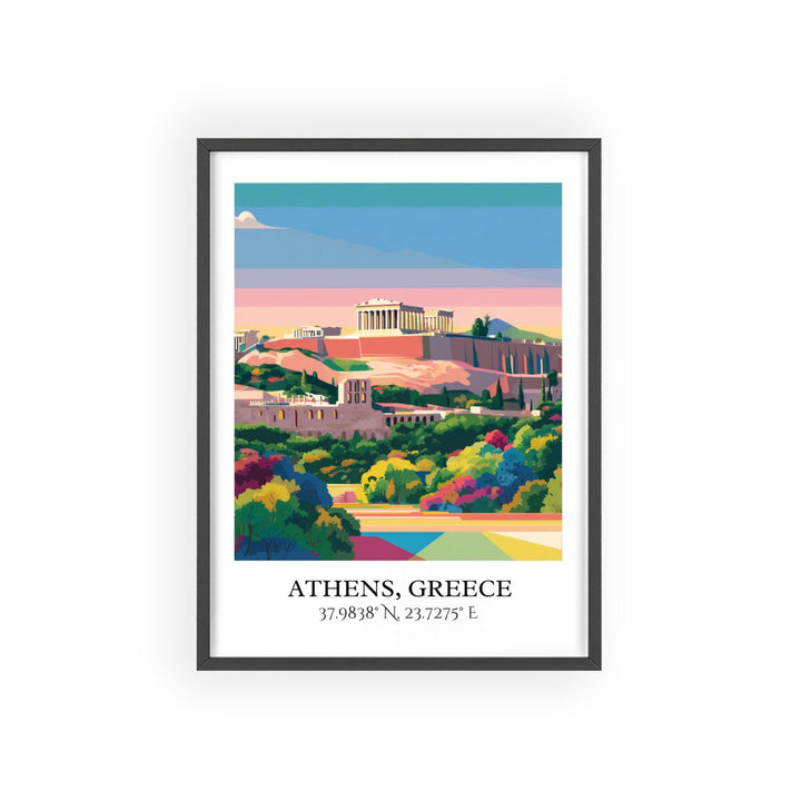 Athens Greece Art, Athens Retro Travel Art, Athens Greece Home Decor, Greece Gift, Greece Travel Art, Travel Prints, Housewarming Gift