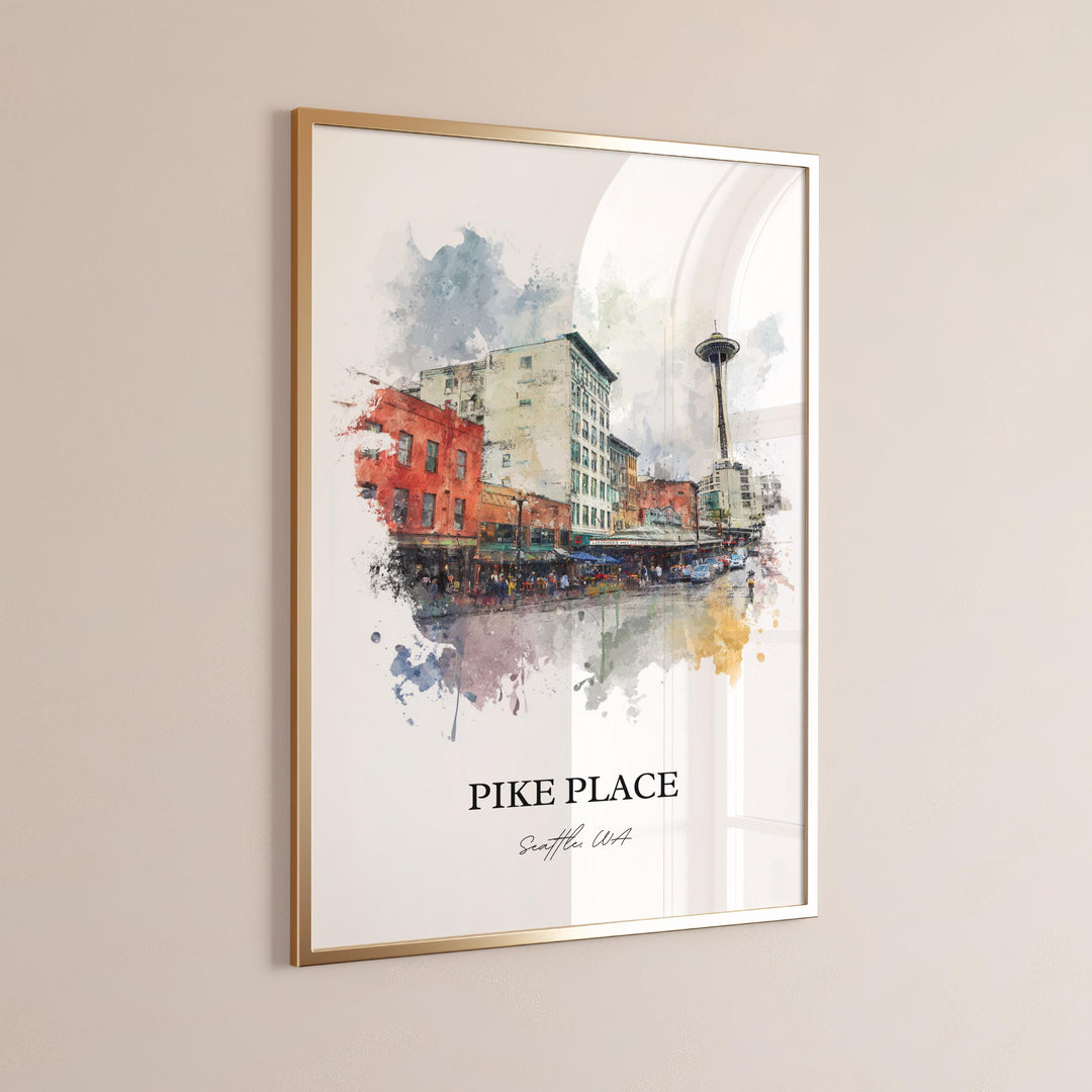 Pike Place, Washington – Watercolor Art Print