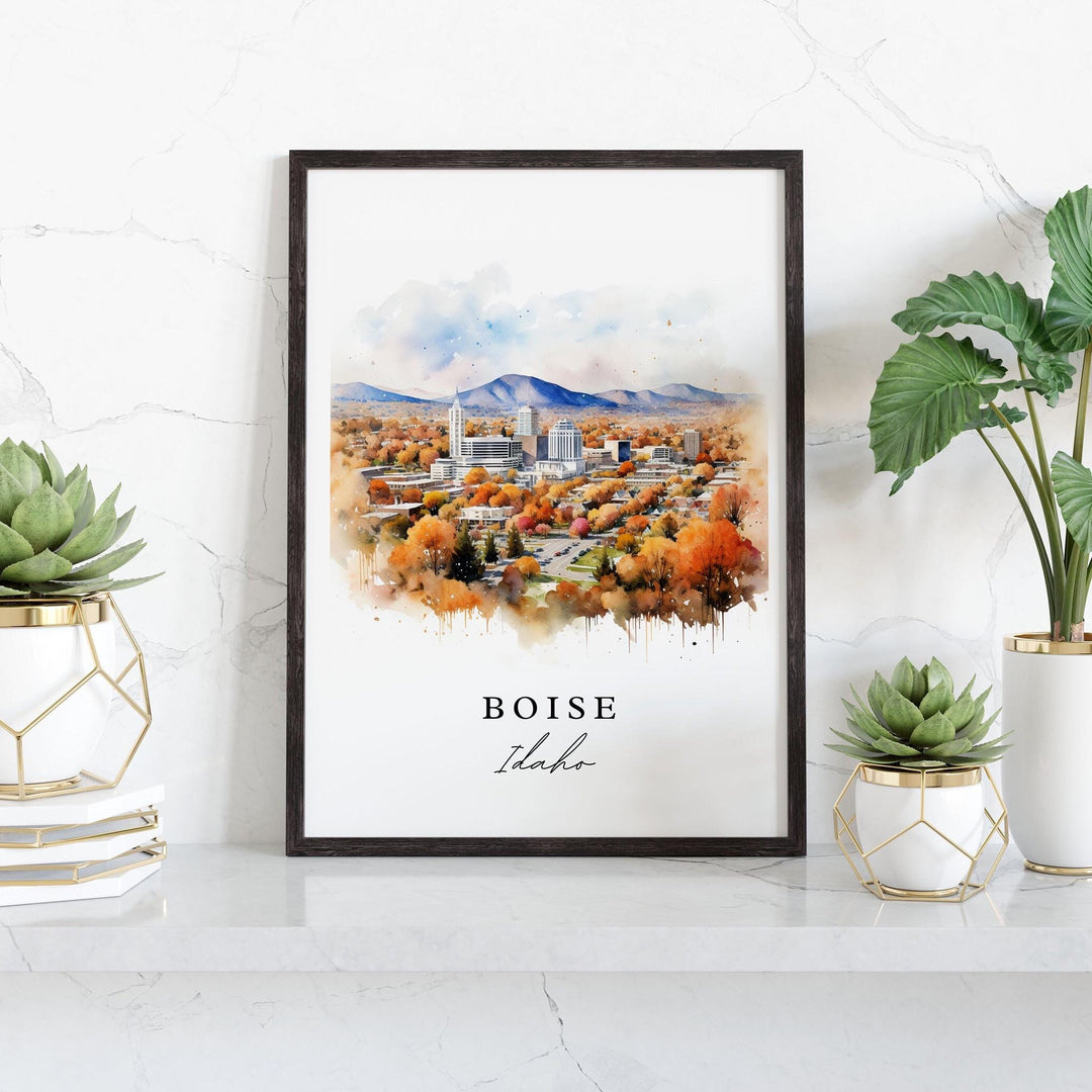 Boise Idaho wall art - Idaho, Boise poster, Boise Wedding gift, Boise ID skyline Birthday present, Custom Text, Personalized Gift