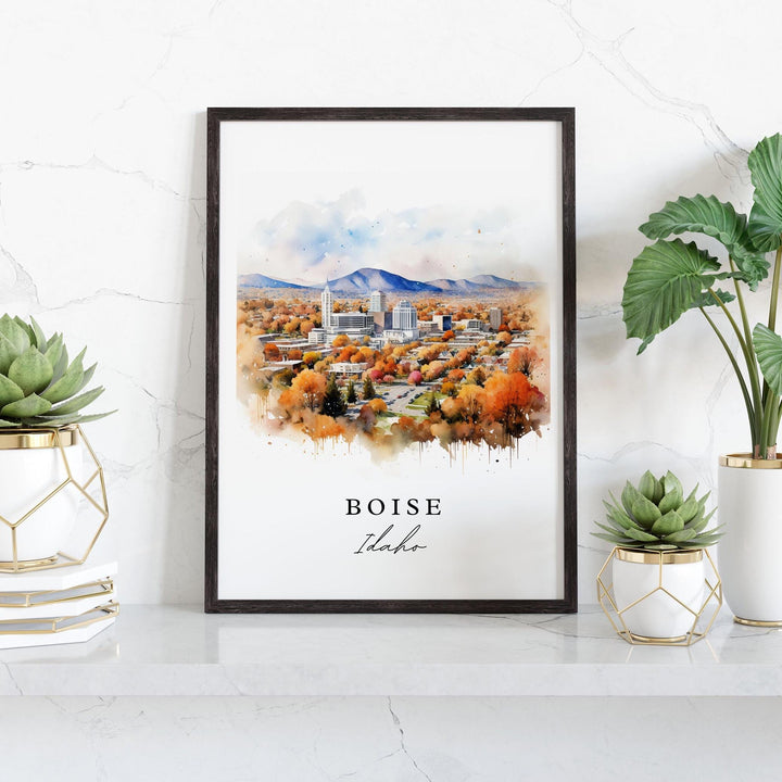 Boise Idaho wall art - Idaho, Boise poster, Boise Wedding gift, Boise ID skyline Birthday present, Custom Text, Personalized Gift