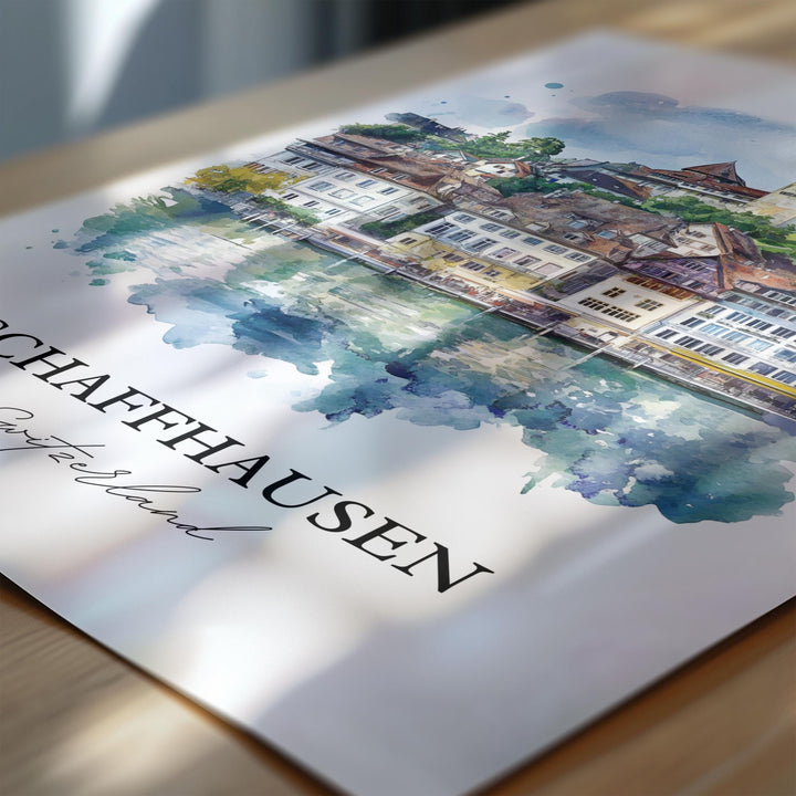 Schaffhausen Travel Print Wall Art Schaffhausen Wall Home Décor Schaffhausen Gift Art Lovers Switzerland Art Lover Gift Schaffhausen Poster