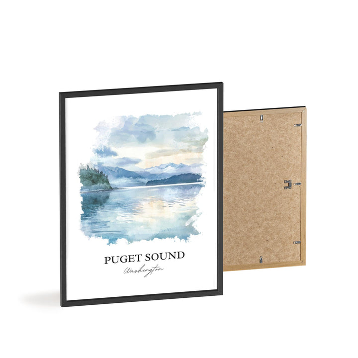Puget Sound WA Wall Art, Camano Island Print, Washington State Watercolor, Puget Sound Gift, Travel Print, Travel Poster, Housewarming Gift