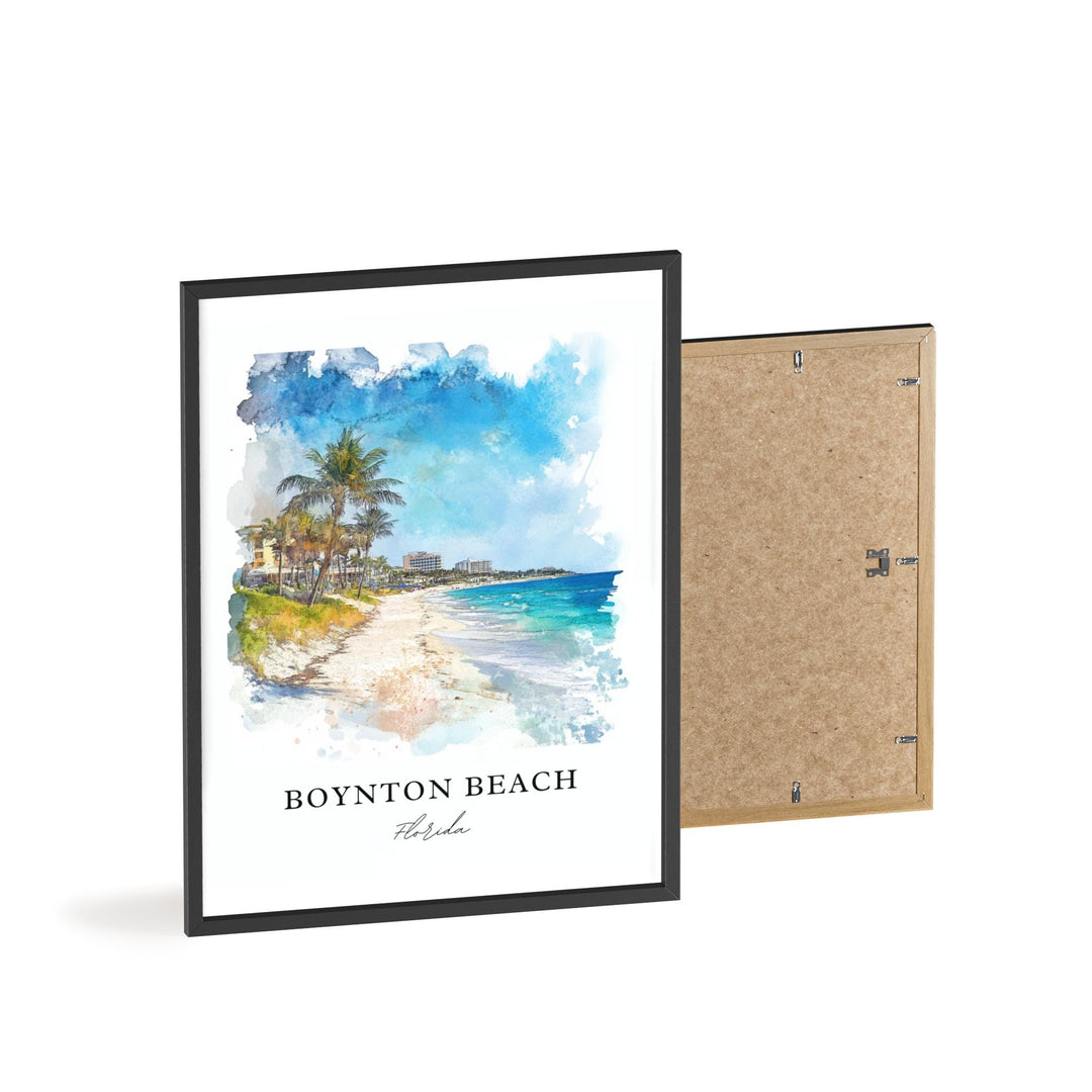 Boynton Beach Wall Art, Boynton Beach Print, Florida Watercolor Art, Boynton Beach Gift, Travel Print, Travel Poster, Housewarming Gift