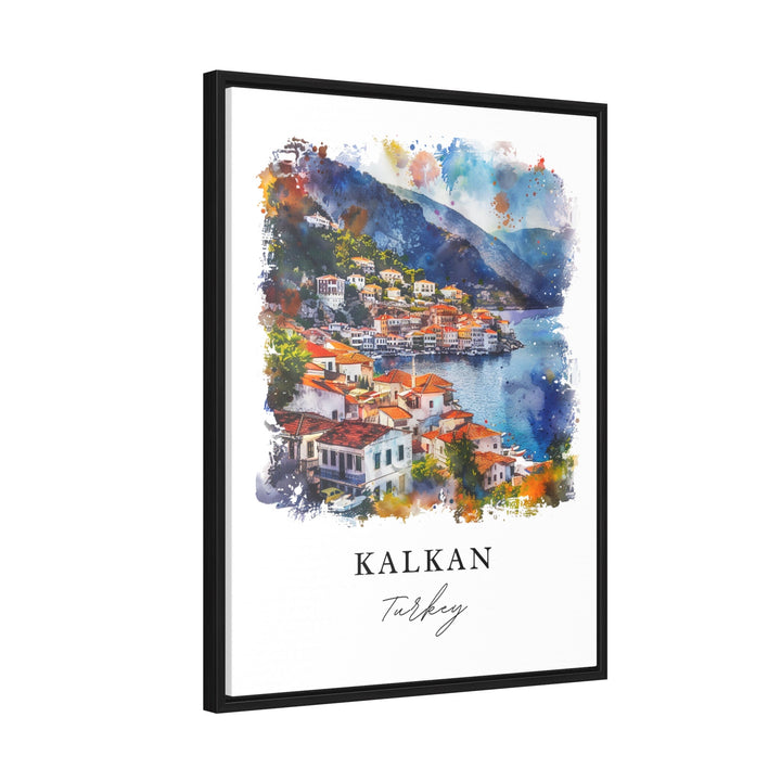 Kalkan Turkey Wall Art, Kalkan Print, Turkey Watercolor, Kalkan Turkey Gift,