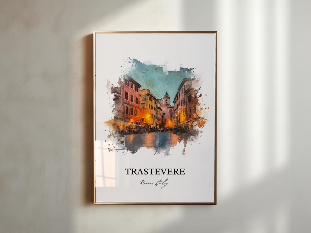 Trastevere, Italy – Watercolor Art Print