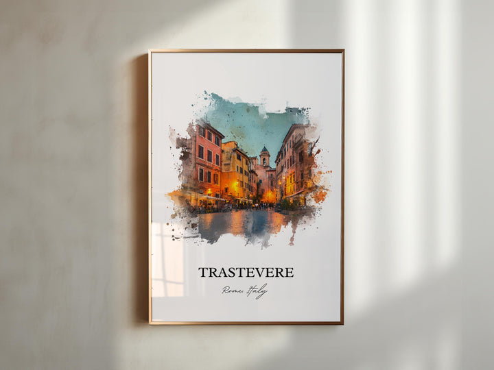 Trastevere, Italy – Watercolor Art Print