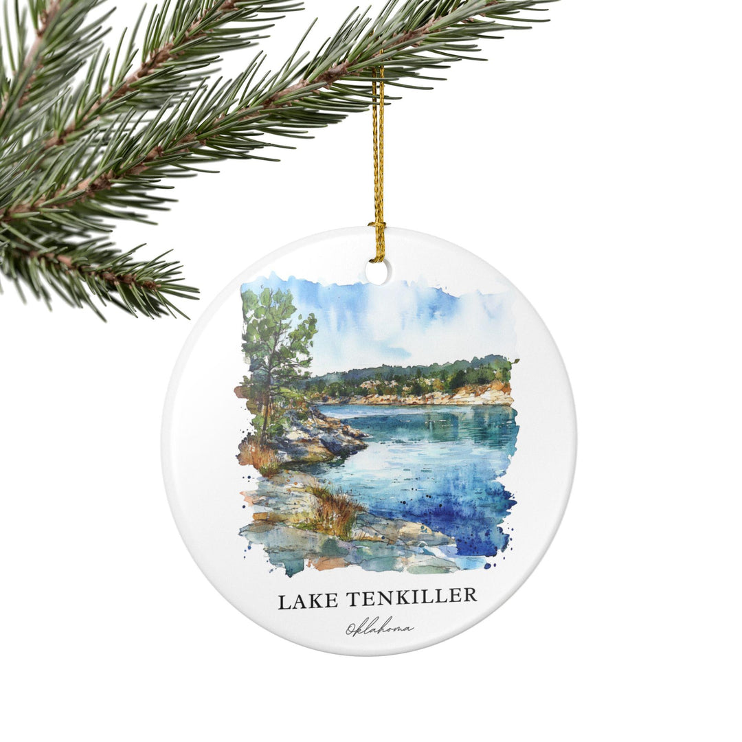 Lake Tenkiller Ornament: Unique Lake Tenkiller Souvenir, Oklahoma Xmas Decor, and Authentic Oklahoma Gift