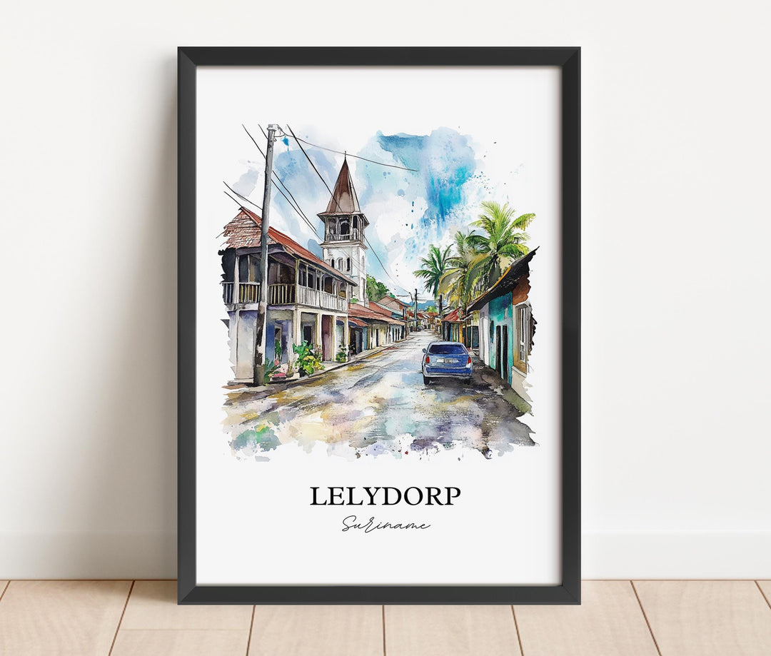 Lelydorp, Suriname – Watercolor Art Print