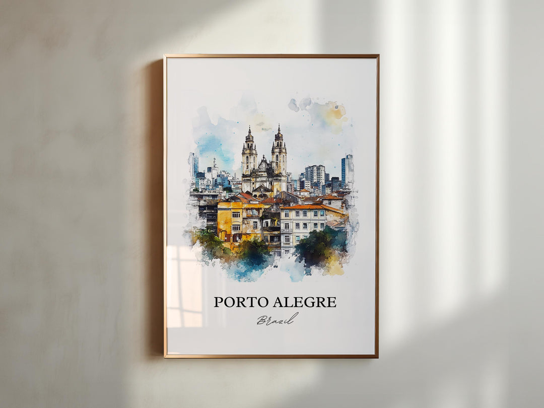 Porto Alegre, Brazil – Watercolor Art Print