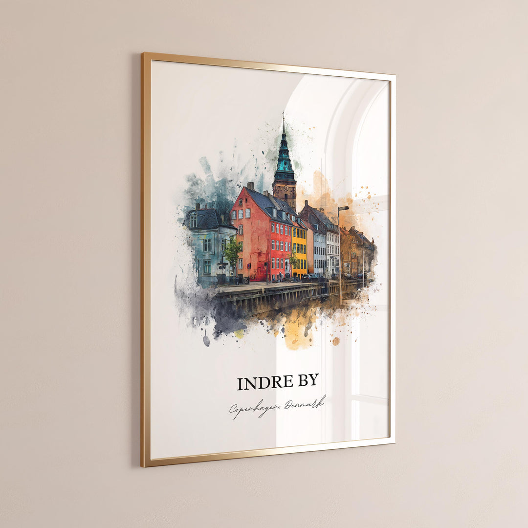 Indre By, Denmark – Watercolor Art Print