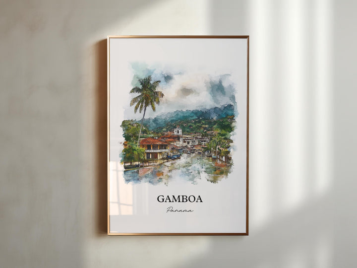 Gamboa Wall Art, Panama Print, Panama Watercolor Art, Gamboa Panama Gift, Travel Print, Travel Poster, Housewarming Gift