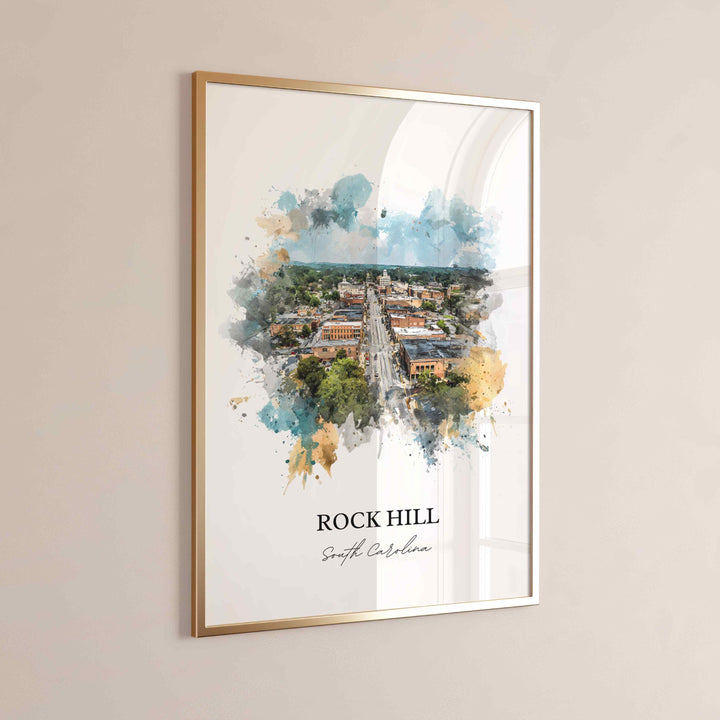 Rock Hill, South Carolina – Watercolor Art Print