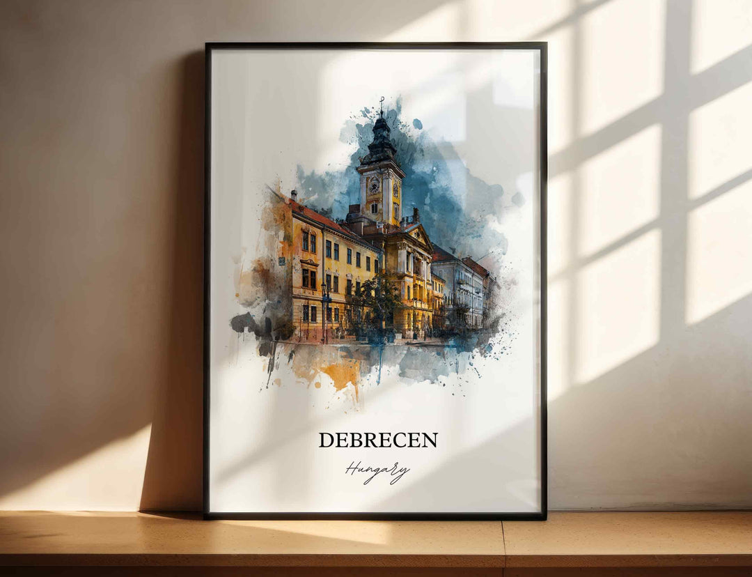 Debrecen, Hungary – Watercolor Art Print