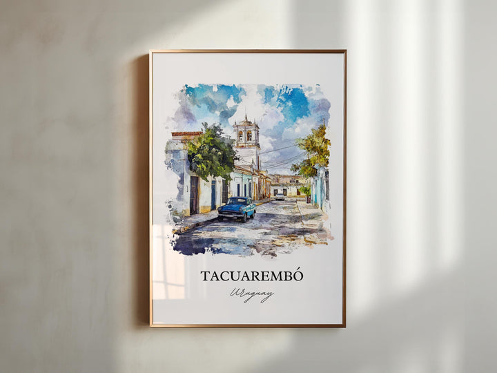 Tacuarembo Wall Art, Uruguay Travel Print, Uruguay Watercolor Art, Tacuarembo Gift, Travel Print, Travel Poster, Housewarming Gift