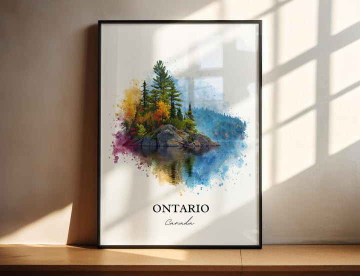 Ontario Wall Art, Ontario Print, Ontario Watercolor Art, Ontario Canada Gift, Ontario Travel Print, Travel Poster, Housewarming Gift