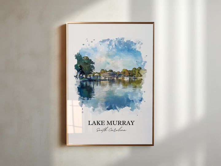 Lake Murray Wall Art, Chapin SC Print, South Carolina Watercolor Art, Lake Murray SC Gift, Travel Print, Travel Poster, Housewarming Gift