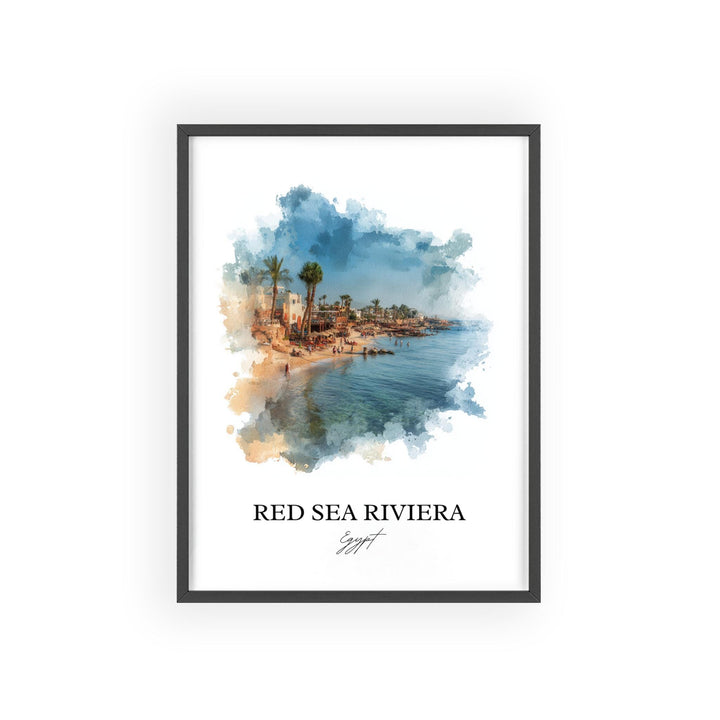 Red Sea Riviera Wall Art, Egypt Print, Egypt Watercolor Art, Red Sea Riviera Gift, Travel Print, Travel Poster, Housewarming Gift