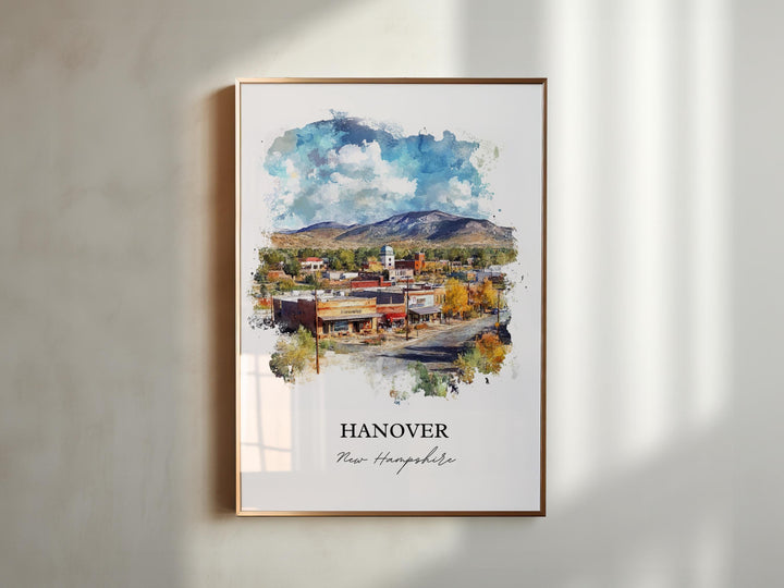 Hanover NH Wall Art, Grafton County Print, New Hampshire Watercolor Art, Hanover NH Gift, Travel Print, Travel Poster, Housewarming Gift