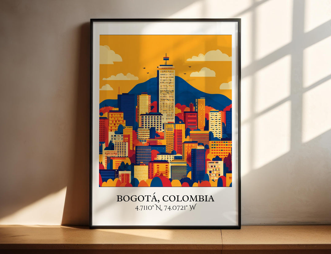 Bogotá Art, Bogotá Retro Travel Art, Bogotá Colombia Home Decor, Colombia Gift, Colombia Travel Art, Travel Prints, Housewarming Gift