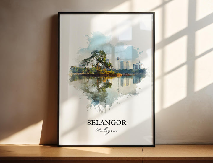 Selangor, Malaysia – Watercolor Art Print