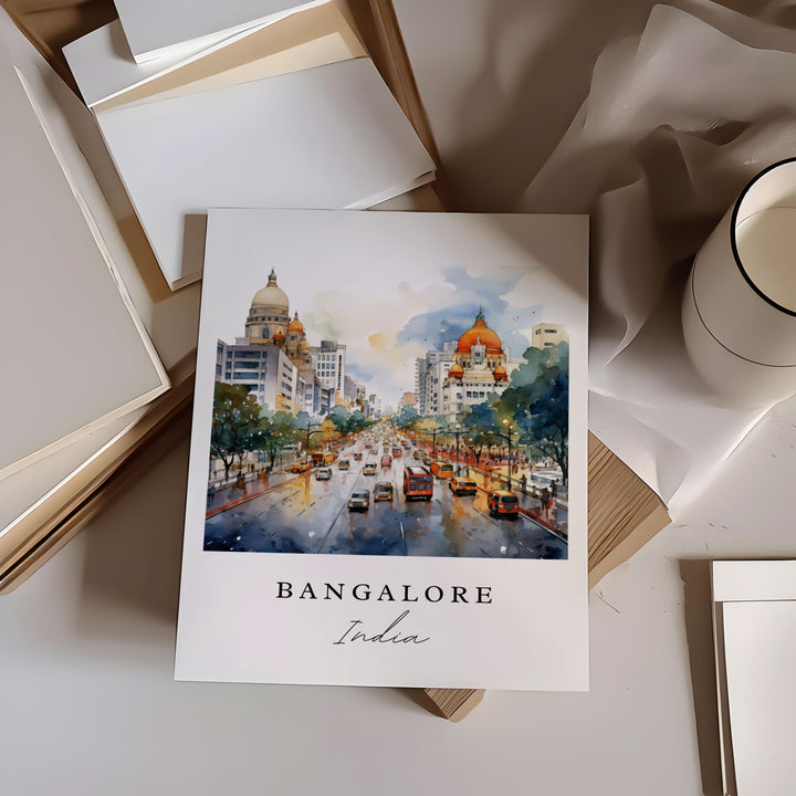 Bangalore India wall art - India, Bangalore poster, Bangalore Wedding gift, Bangalore Birthday present, Custom Text, Personalised Gift