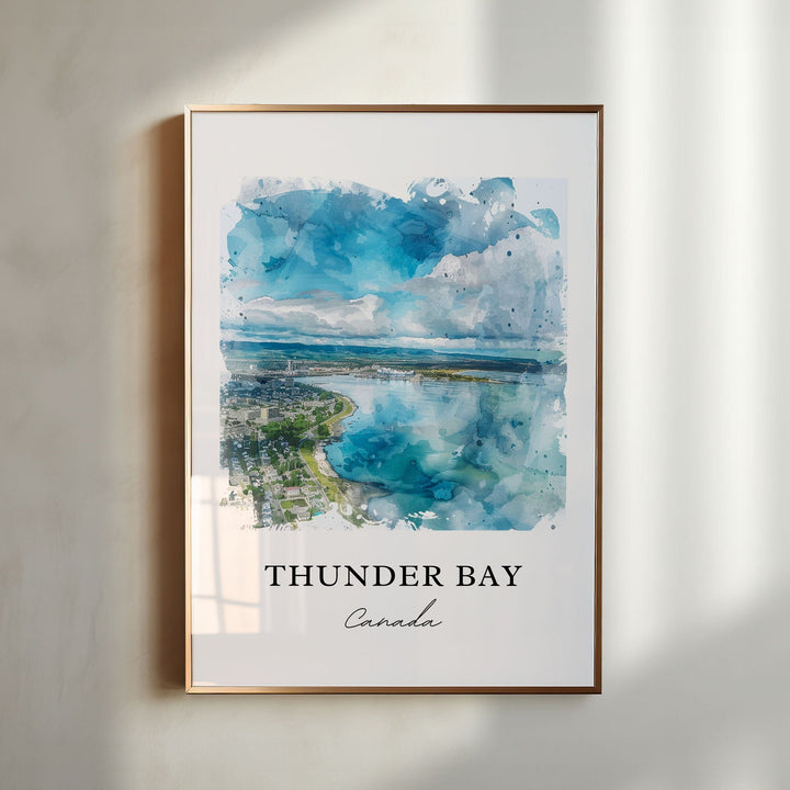 Thunder Bay Wall Art, Thunder Bay Print, Lake Superior Watercolor, Thunder Bay Ontario Gift,