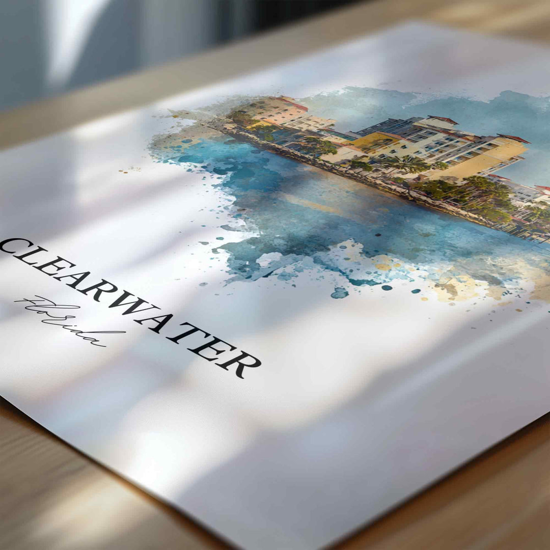 Clearwater, Florida – Watercolor Art Print