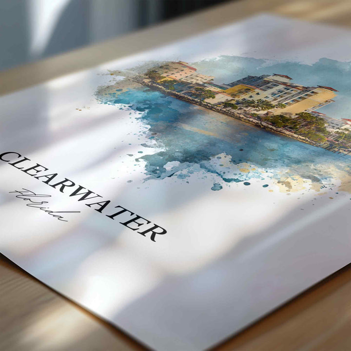 Clearwater, Florida – Watercolor Art Print
