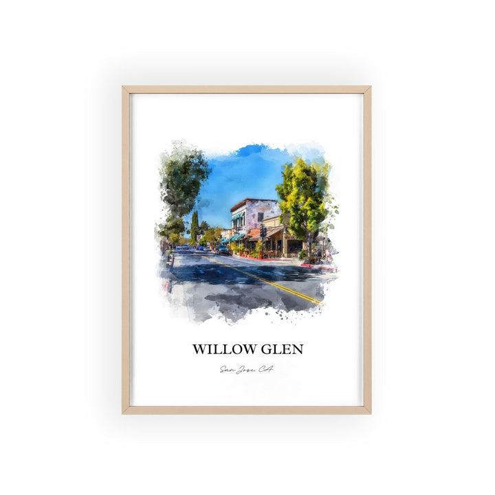 Willow Glen, California – Watercolor Art Print